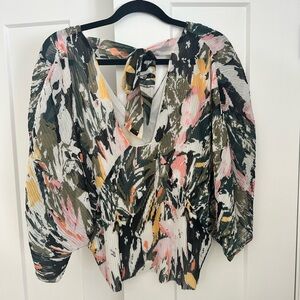 Club Monaco Multicolor Abstract Blouse